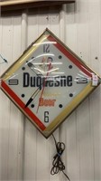 Duquesne Beer wall clock- works needs light bulb
