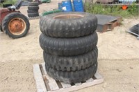 (4) Assorted 11.00 R20 Tires on 6 Bolt Rims
