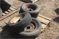 (4) 4 Bolt Implement Wheels w/ Bad Tires
