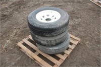 (3) Goodyear 225/75R15 Tires on Rims