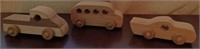 D - LOT OF 3 WOODEN TOY CARS (D9)