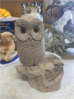 Signed owl sculpture