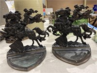 Bronze Knight Bookends
