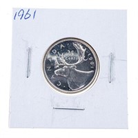 Canada 1961 Silver Caribou 25 cents