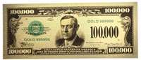USA 24kt Gold Banknote - $1000,000.00
