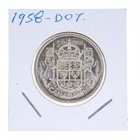 Canada 1958 DOT Silver Half Dollar