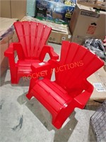2-Pack Plastic Outdoor Toddler Chairs, Red
