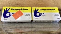 2 boxes of 100 Cure guard, large gloves