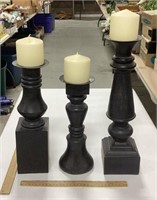 3-Candle holders-wooden