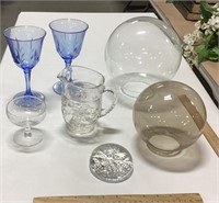 Misc glass lot w/ paper weight