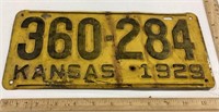 1929 Kansas license plate