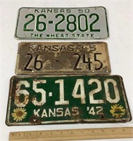 3-Misc Kansas license plates