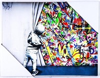 BANSKY Graffiti Art Canvas - 11 x 14" - As Seen o