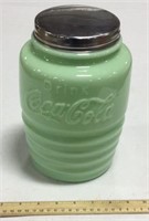 Green Glass Coca- Cola drink jar