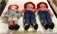 Misc Raggedy Ann/Andy dolls no visible markings