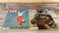 Two older life magazines