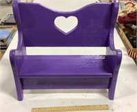 Purple bench 16in x 7in x 14in