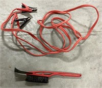 Jumper cables w/ ice scraper