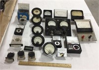 Lot of Amperes, Microamperes & Millamperes meters