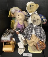 Plush Decorative Standing Teddy Bears, Wooden