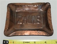 Vintage Zaire Hammered Copper Ashtray
