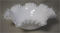 Vtg Fenton Silvercrest Milk Glass Bowl 10.25"w