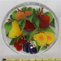 Peggy Karr Signed Fused Glass Fruit Bowl 8.5"w