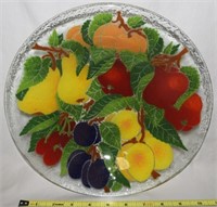 Peggy Karr Signed Fused Glass Fruit Bowl 10.75"