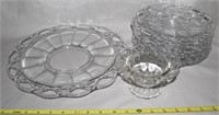 Imperial Glass Crochet Lace Dinnerware + Mayo Bowl