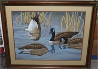 Carroll Danbom Signed Original Pastel Geese Art