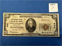 $20 NATIONAL CURRENCY - BANK OF PHILADELPHIA, PA