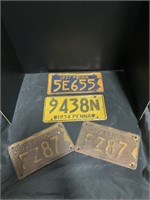 Vintage Steel Pennsylvania License Plates.