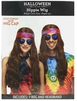 NEW Halloween Hippie Wig & Headband Adult One Size