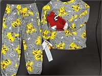 Boys XS 4/5 POKEMON Fleece 3pc Pajamas w CozySocks