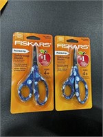 Lot of 2 FISKARS Pointed Edge Safety Tip Scissors
