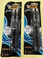Lot of 2 BiC Gelocity Extra Smooth Gel Pen 2pk NEW