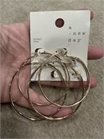 NEW 2pr Gold Hoop Earrings by A New Day