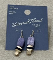 NEW Universal Thread Semi Precious Purple Earrings