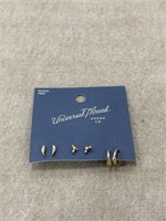 NEW Universal Thread 3pk Assorted Gold Earrings