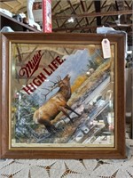 Vtg Miller High Life Challenge Deer Mirror 19x19