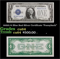 1928A $1 Blue Seal Silver Certificate "Funnyback"