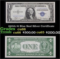 1935A $1 Blue Seal Silver Certificate Grades Gem+