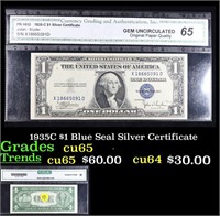 1935C $1 Blue Seal Silver Certificate Grades Gem C