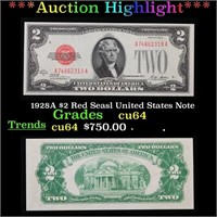 ***Auction Highlight*** 1928A $2 Red Seasl United