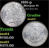1891-p Morgan Dollar 1 Grades Select Unc
