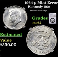 NGC 1964-p Kennedy Half Dollar Mint Error 50c Grad