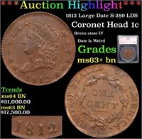 ***Auction Highlight*** 1812 Large Date S-289 Coro