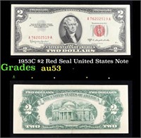 1953C $2 Red Seal United States Note Grades Select