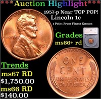 ***Auction Highlight*** 1957-p Lincoln Cent Near T