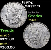 1897-p Morgan Dollar 1 Grades Choice+ Unc